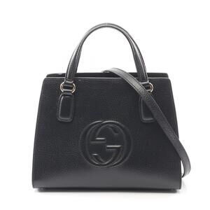 Gucci Soho Interlocking GG Handbag Leather Black